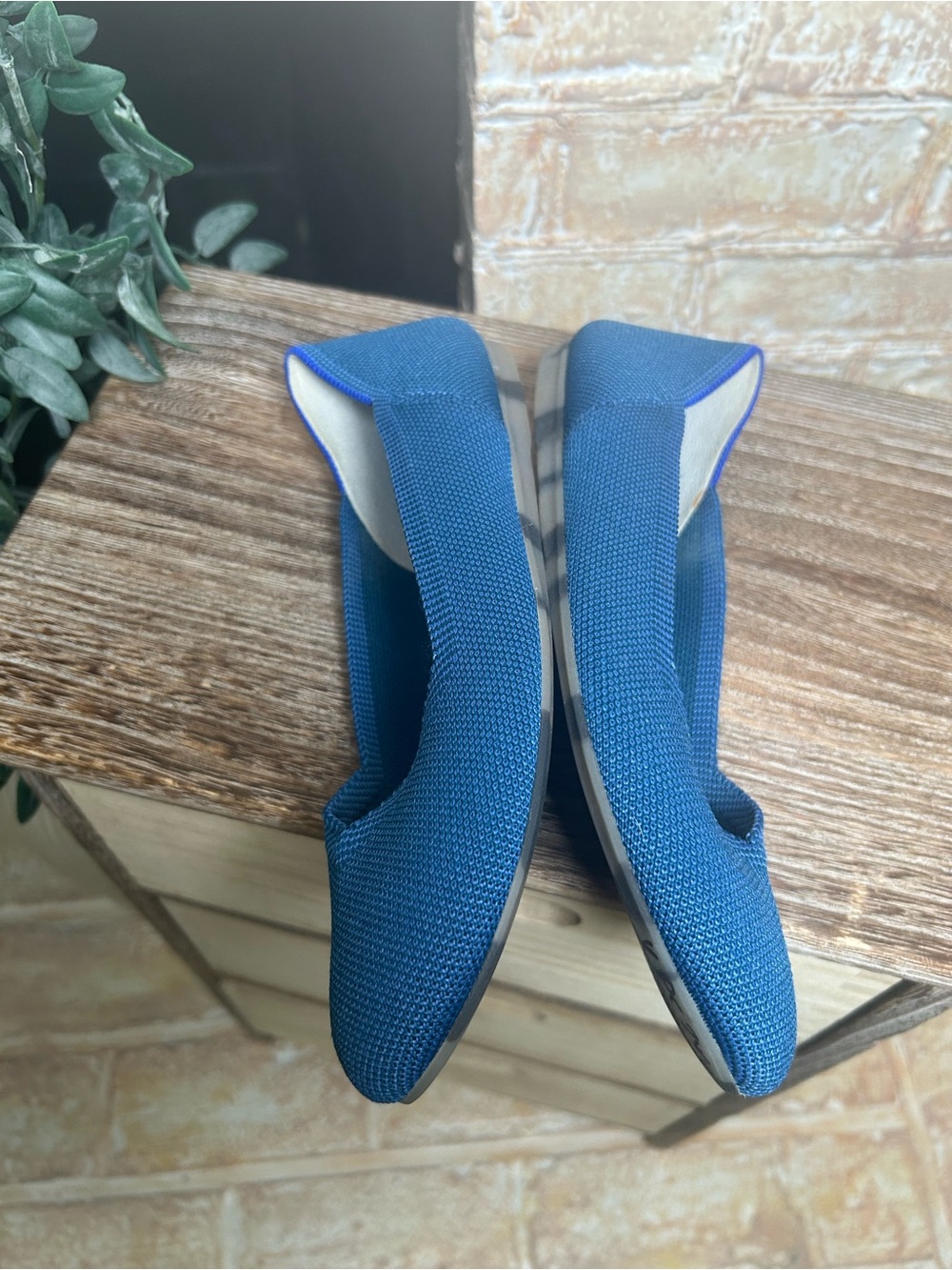 Rothy’s The Flat Blue Knit Ballet Flats Women’s 6.5 Washable - Picture 7 of 9
